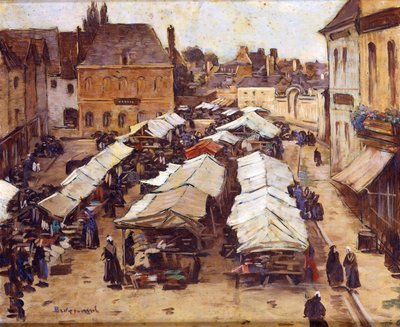 The Market Place at Abbeville by Louis Braquaval